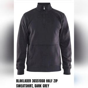 Blakladar Men's Dark Gray With Out Front Pocket 1/4 Zip Sweatshirt